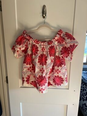 Off-Shoulder Floral Embroidered Top - Maeve Anthropology